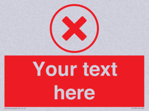 Custom red background, red cross in circle sign